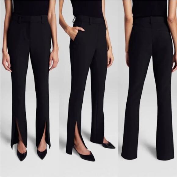 A.L.C. Slim-Fit Conway Straight-Leg Front Slit Black Pants Size 2 - Picture 1 of 7